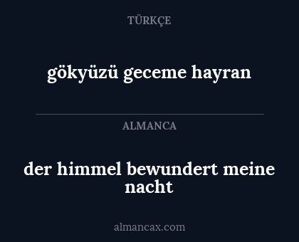 gökyüzü geceme hayran - der himmel bewundert meine nacht