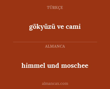 himmel und moschee - gökyüzü ve cami