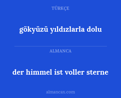 gökyüzü yıldızlarla dolu - der himmel ist voller sterne