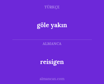 göle yakın - reisigen