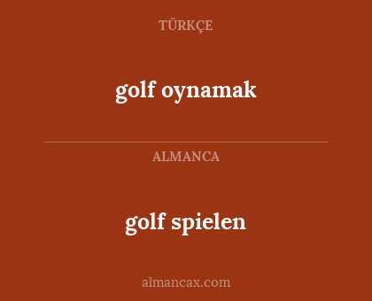 golf spielen - golf oynamak