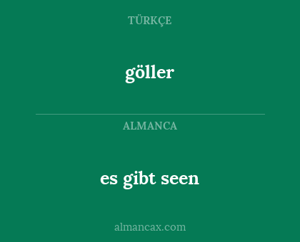 göller - es gibt seen