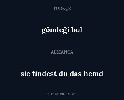 gömleği bul - sie findest du das hemd