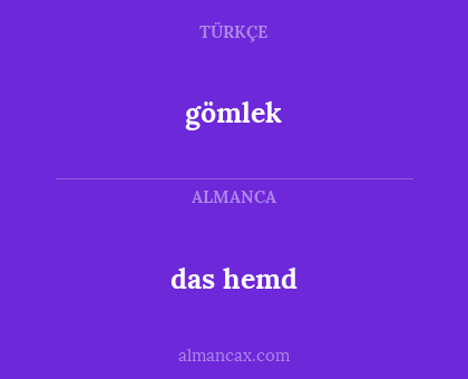 gömlek - das hemd