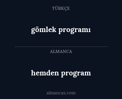 hemden program - gömlek programı