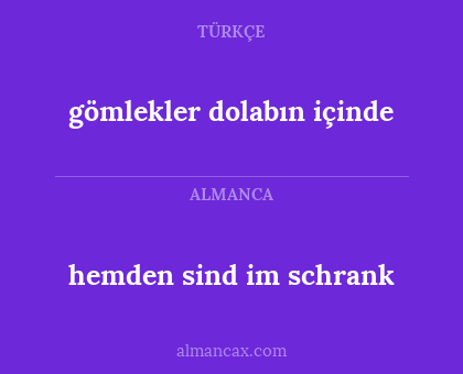 hemden sind im schrank - gömlekler dolabın içinde