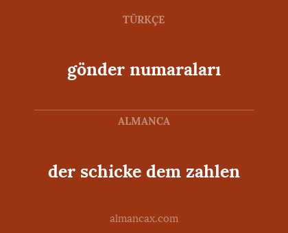 gönder numaraları - der schicke dem zahlen