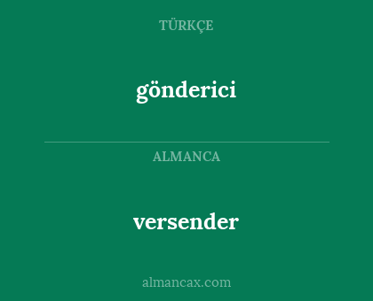 versender - gönderici