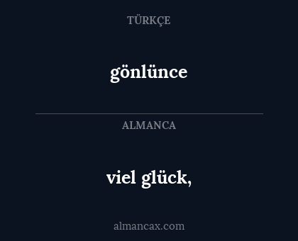 gönlünce - viel glück,