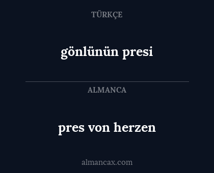 pres von herzen - gönlünün presi