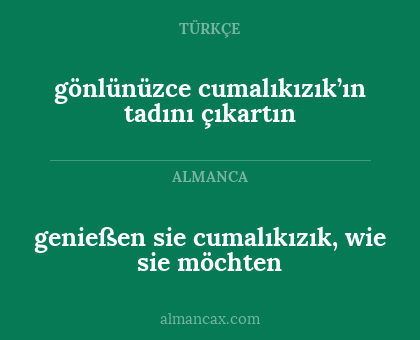 genießen sie cumalıkızık, wie sie möchten - gönlünüzce cumalıkızık’ın tadını çıkartın