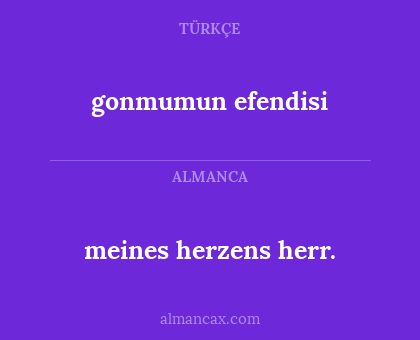 gonmumun efendisi - meines herzens herr.