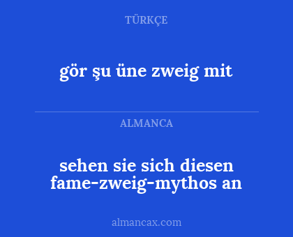 sehen sie sich diesen fame-zweig-mythos an - gör şu üne zweig mit