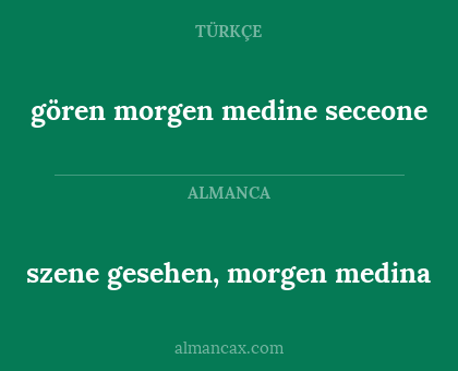 gören morgen medine seceone - szene gesehen, morgen medina