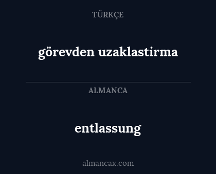 entlassung - görevden uzaklastirma