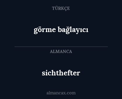 görme bağlayıcı - sichthefter
