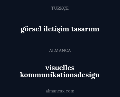 visuelles kommunikationsdesign - görsel iletişim tasarımı