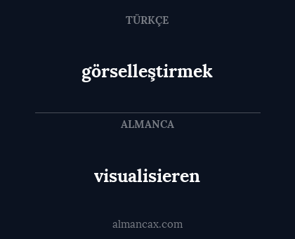 görselleştirmek - visualisieren