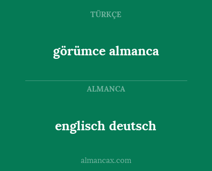 görümce almanca - englisch deutsch