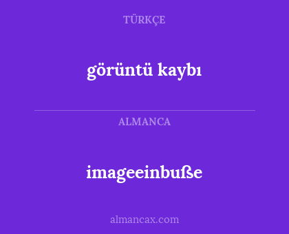 görüntü kaybı - imageeinbuße