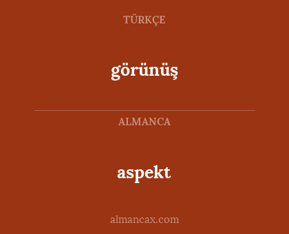 aspekt - görünüş