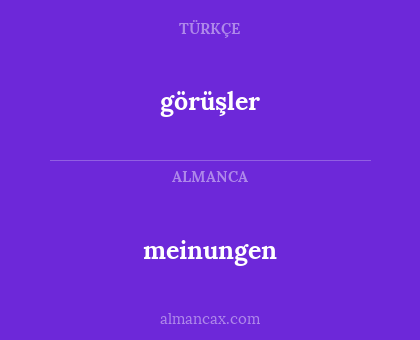 görüşler - meinungen