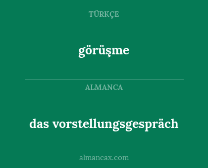 das vorstellungsgespräch - görüşme