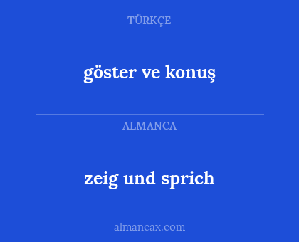 göster ve konuş - zeig und sprich