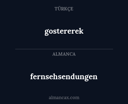 gostererek - fernsehsendungen
