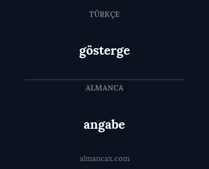 gösterge - angabe