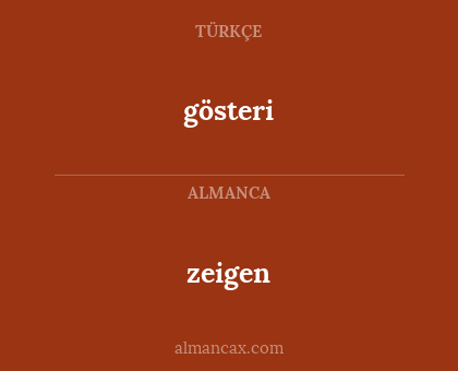 gösteri - zeigen