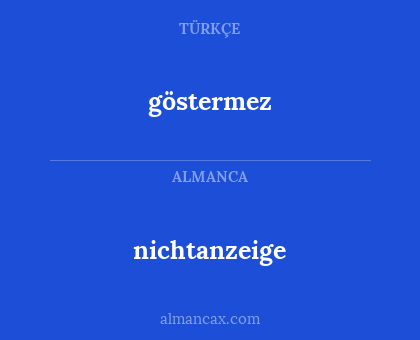 göstermez - nichtanzeige