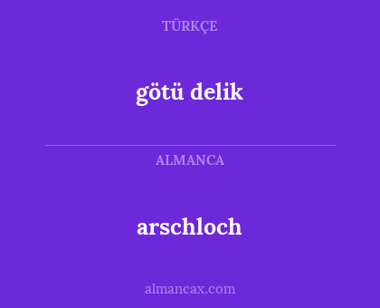 götü delik - arschloch