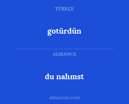 gotürdün - du nahmst