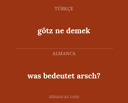 was bedeutet arsch? - götz ne demek