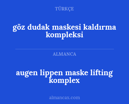 augen lippen maske lifting komplex - göz dudak maskesi kaldırma kompleksi
