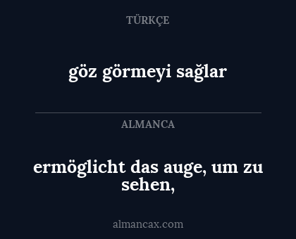 ermöglicht das auge, um zu sehen, - göz görmeyi sağlar