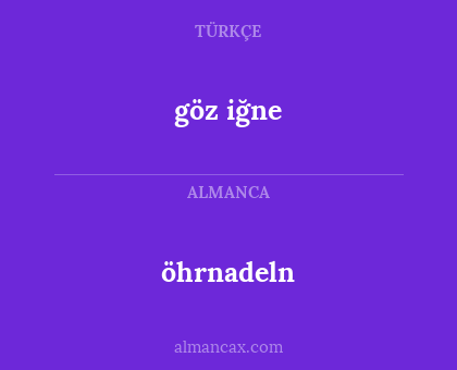 göz iğne - öhrnadeln
