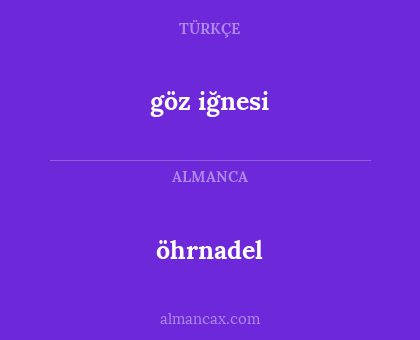 göz iğnesi - öhrnadel