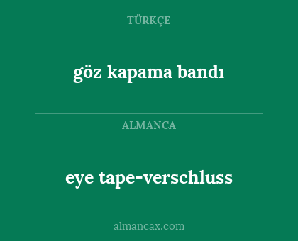 göz kapama bandı - eye tape-verschluss