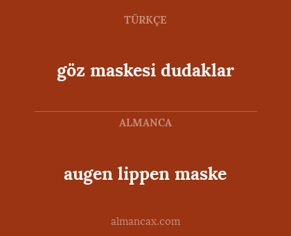 augen lippen maske - göz maskesi dudaklar