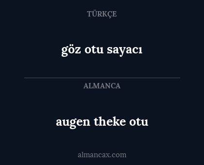 augen theke otu - göz otu sayacı
