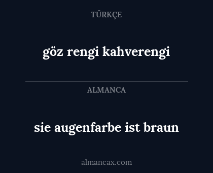 göz rengi kahverengi - sie augenfarbe ist braun