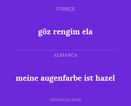 göz rengim ela - meine augenfarbe ist hazel