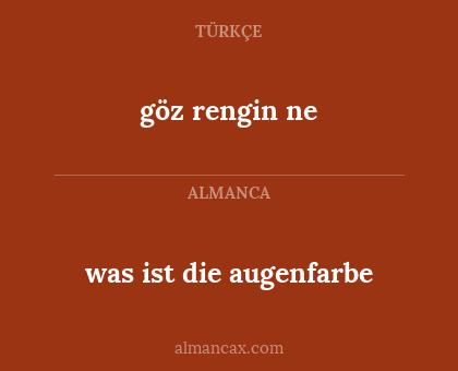 was ist die augenfarbe - göz rengin ne