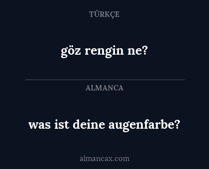 göz rengin ne? - was ist deine augenfarbe?