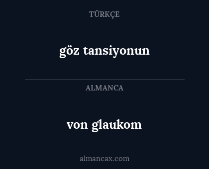 von glaukom - göz tansiyonun