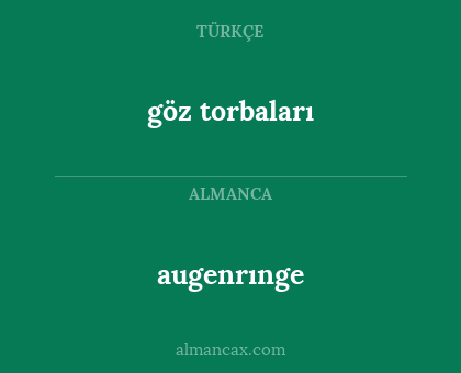 augenrınge - göz torbaları