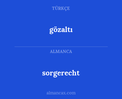 gözaltı - sorgerecht