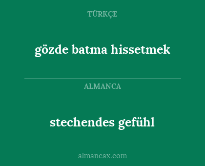 stechendes gefühl - gözde batma hissetmek